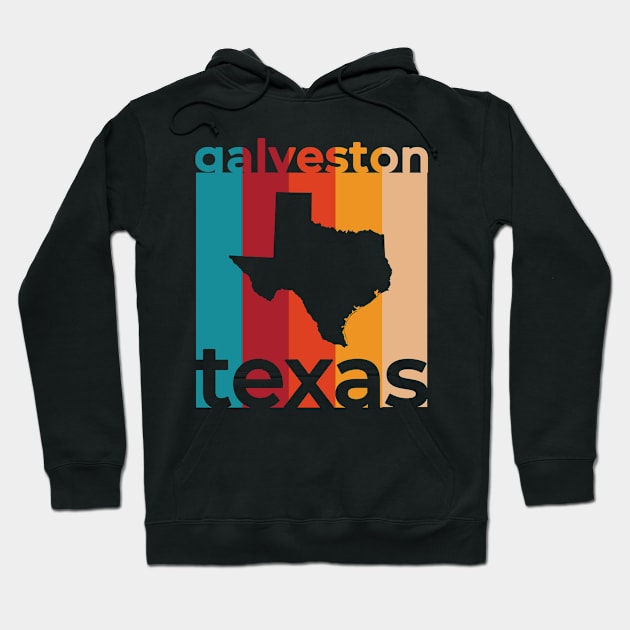 Galveston Texas Retro Hoodie by easytees